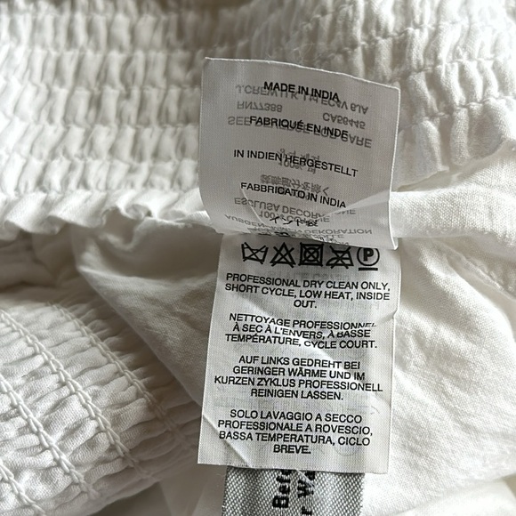 J. Crew White Smocked Pleated Tassel Black Embroidered Boho Mini Skirt NWT M - Picture 9 of 9